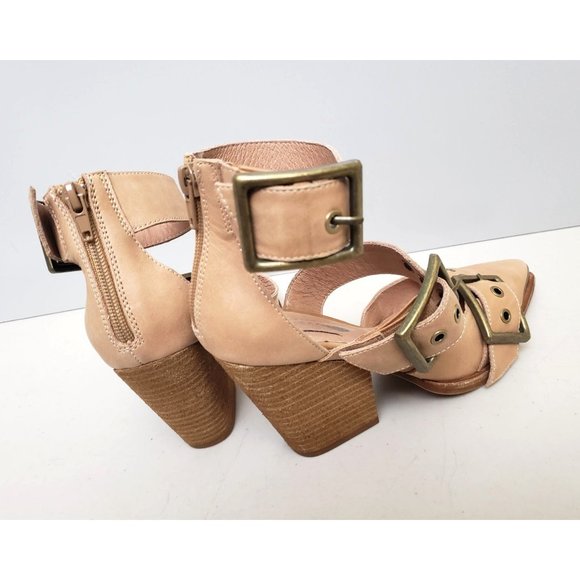 Jeffrey Campbell for Free People Hendrix Heels in Natural Tan Leather Size 5.5 - Picture 3 of 6